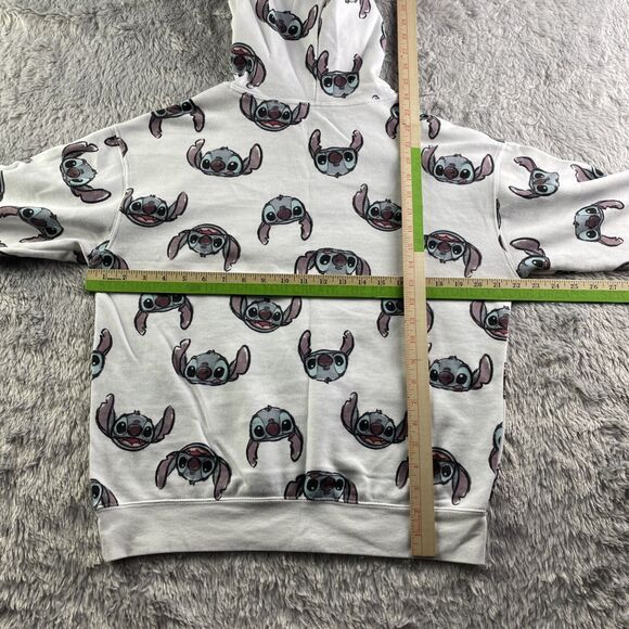 Lilo and Stitch Sweatshirt Womens Medium White Gray Hoodie All Over Print Disney - Picture 6 of 7